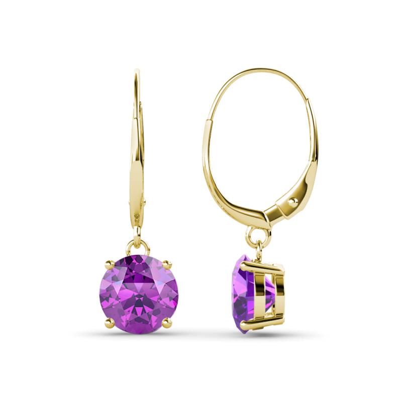 Grania Amethyst (6.5mm) Solitaire Dangling Earrings 