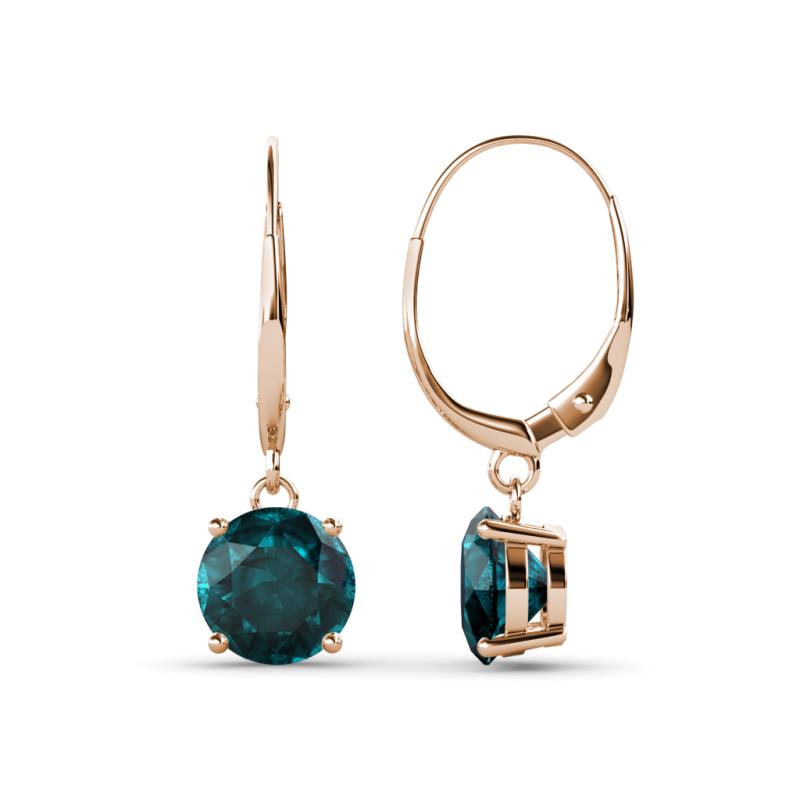 Grania London Blue Topaz (6.5mm) Solitaire Dangling Earrings 