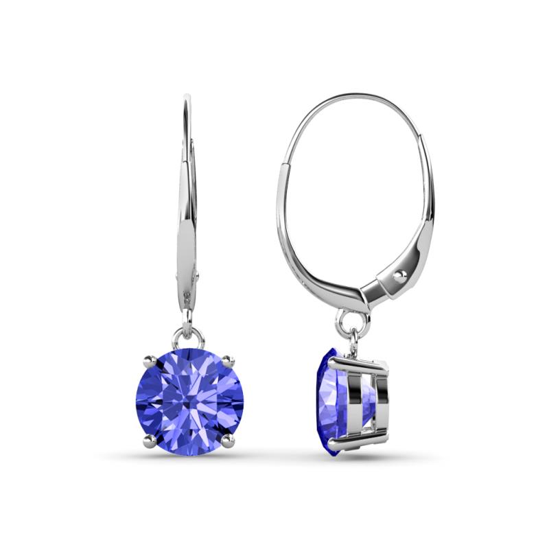 Grania Tanzanite (6.5mm) Solitaire Dangling Earrings 