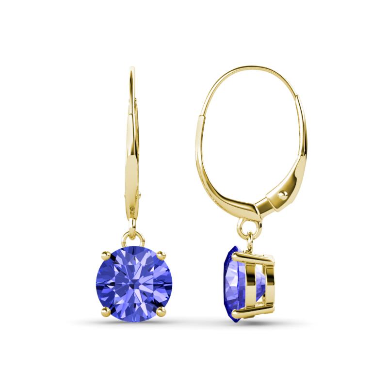 Grania Tanzanite (6.5mm) Solitaire Dangling Earrings 
