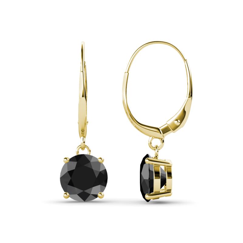 Grania Black Diamond (6mm) Solitaire Dangling Earrings 