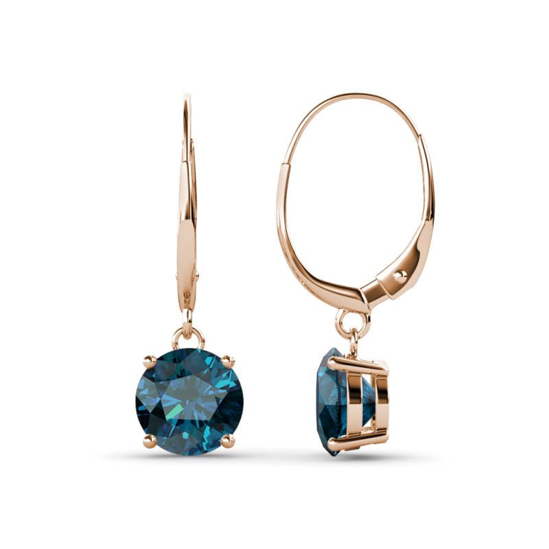 Grania Blue Diamond (6.5mm) Solitaire Dangling Earrings 