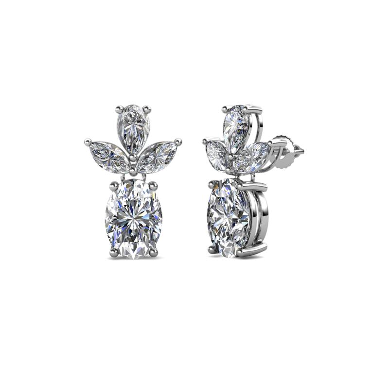 Vania Diamond Dangle Stud Earrings 
