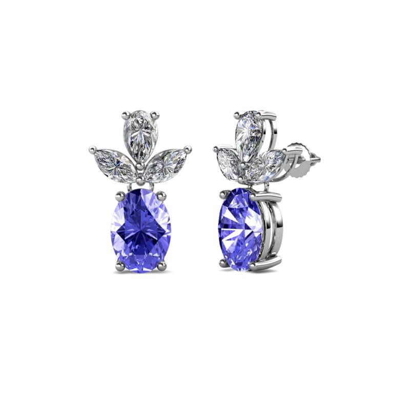 Vania Tanzanite and Diamond Dangle Stud Earrings 