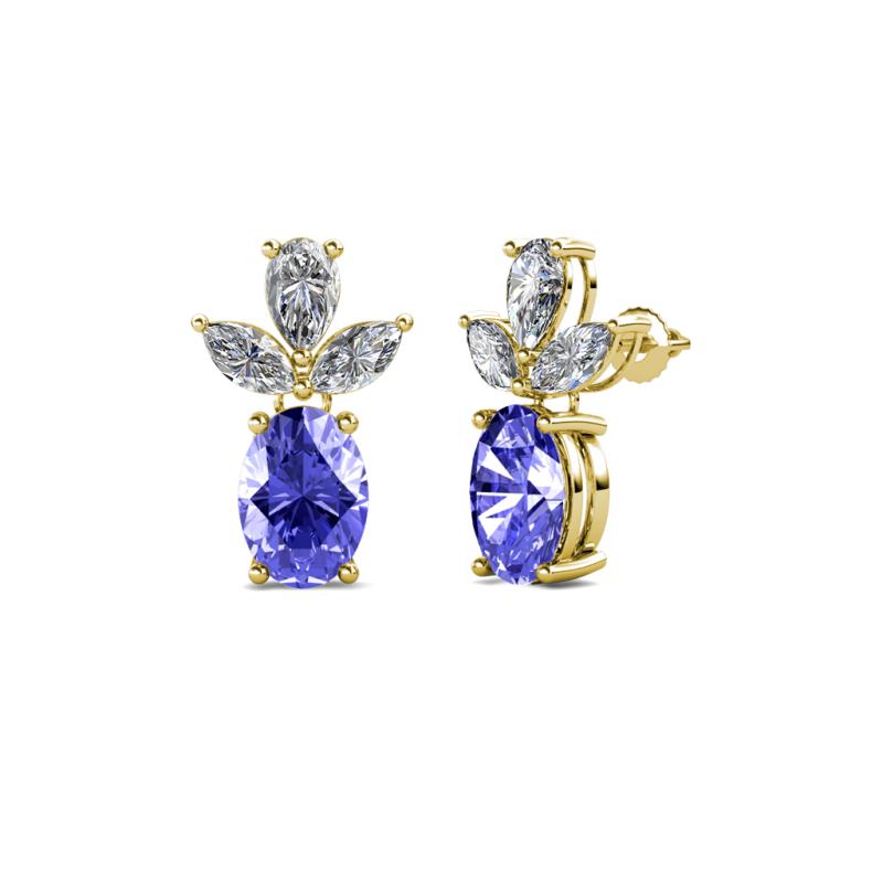 Vania Tanzanite and Diamond Dangle Stud Earrings 