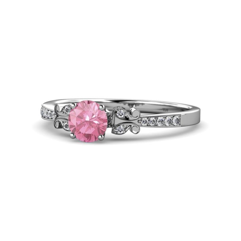 Freya Pink Tourmaline and Diamond Butterfly Engagement Ring 