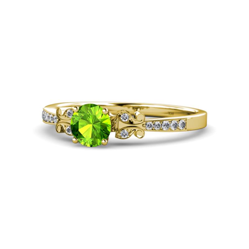 Freya Peridot and Diamond Butterfly Engagement Ring 