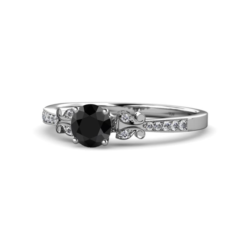 Freya Black and White Diamond Butterfly Engagement Ring 