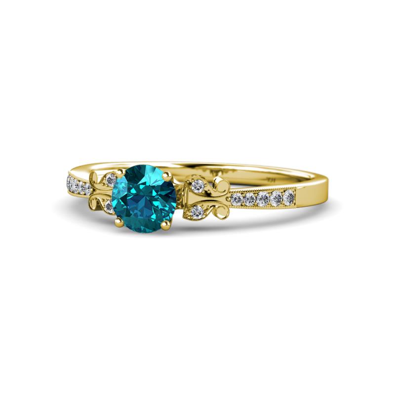 Freya London Blue Topaz and Diamond Butterfly Engagement Ring 