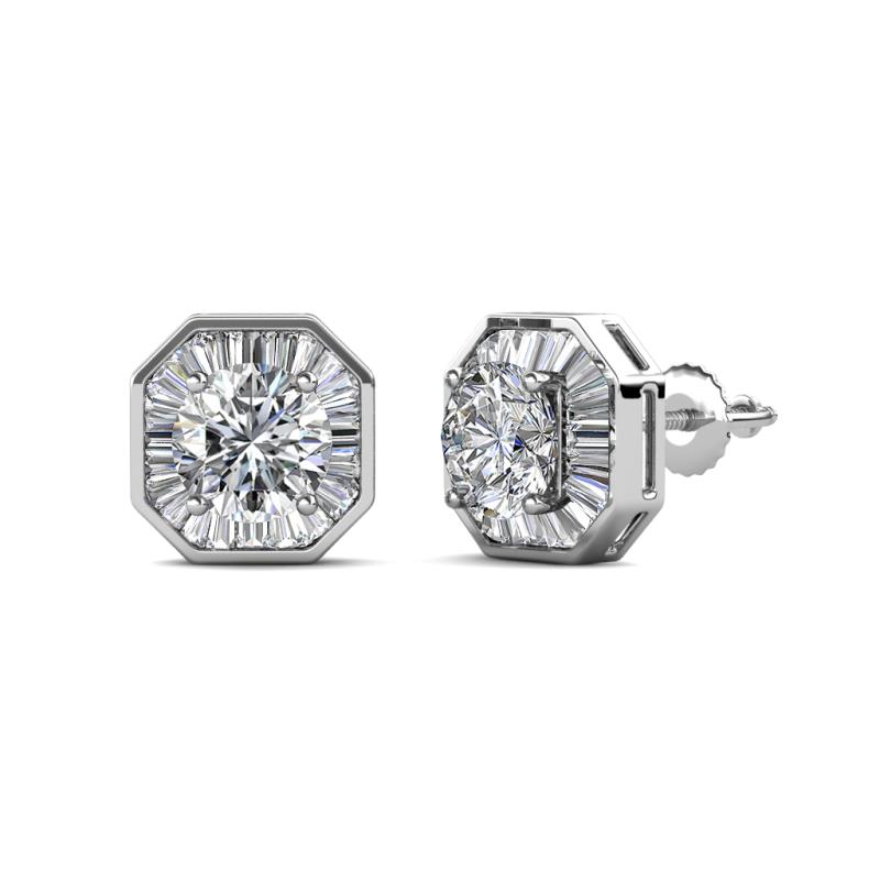 Kaia Diamond Halo Stud Earrings 