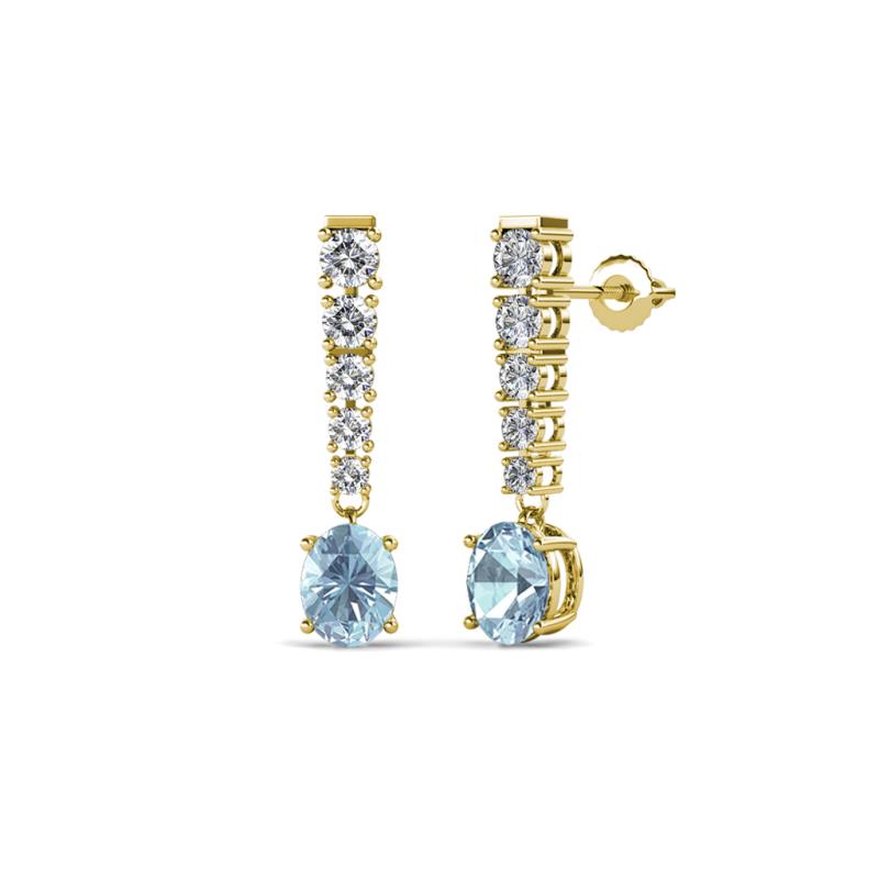 Zera Aquamarine and Diamond Journey Dangling Earrings 