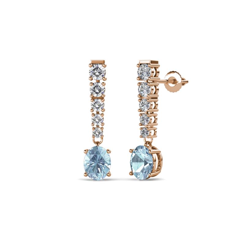 Zera Aquamarine and Diamond Journey Dangling Earrings 