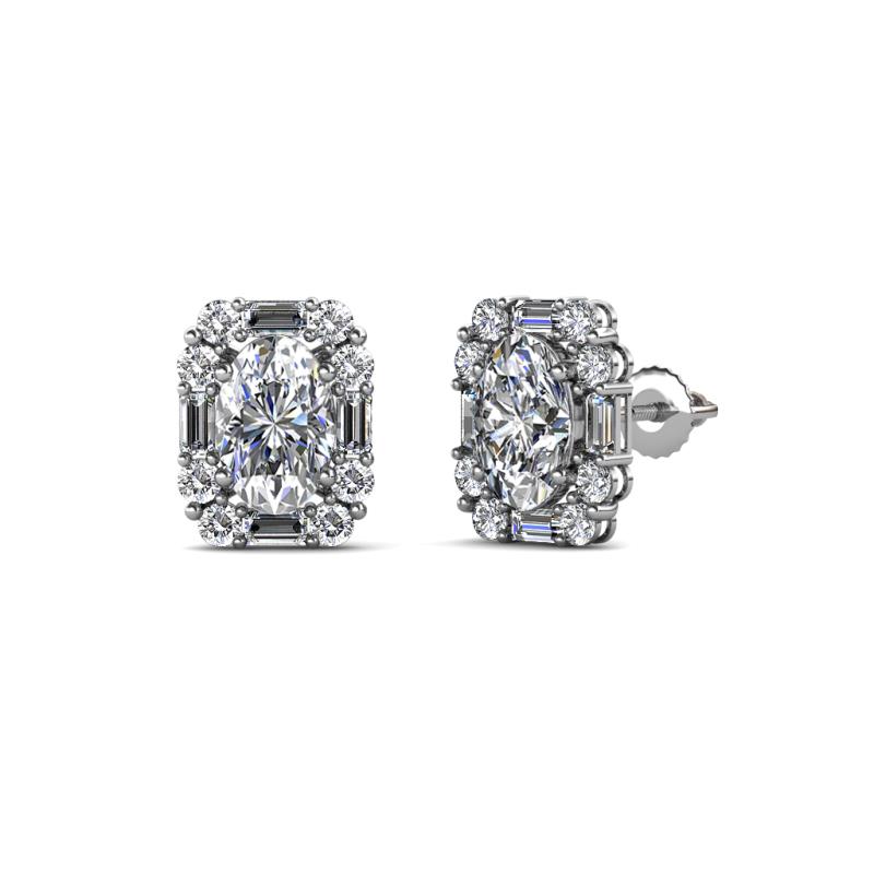 Abia Diamond Halo Stud Earrings 