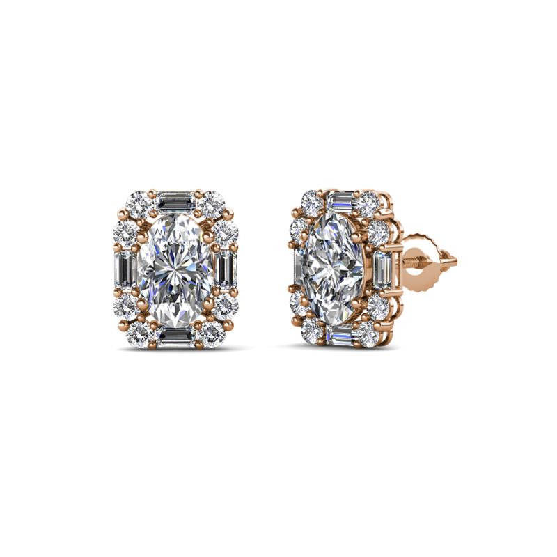 Abia Diamond Halo Stud Earrings 