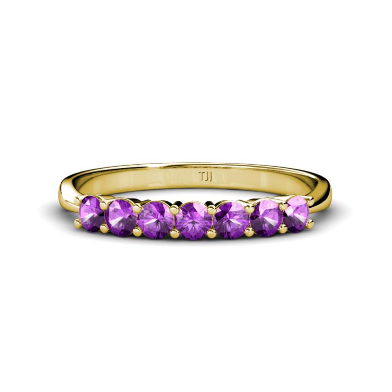Reina 3.00 mm Amethyst 7 Stone Wedding Band 