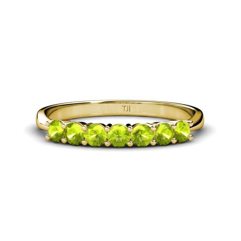 Reina 3.00 mm Peridot 7 Stone Wedding Band 