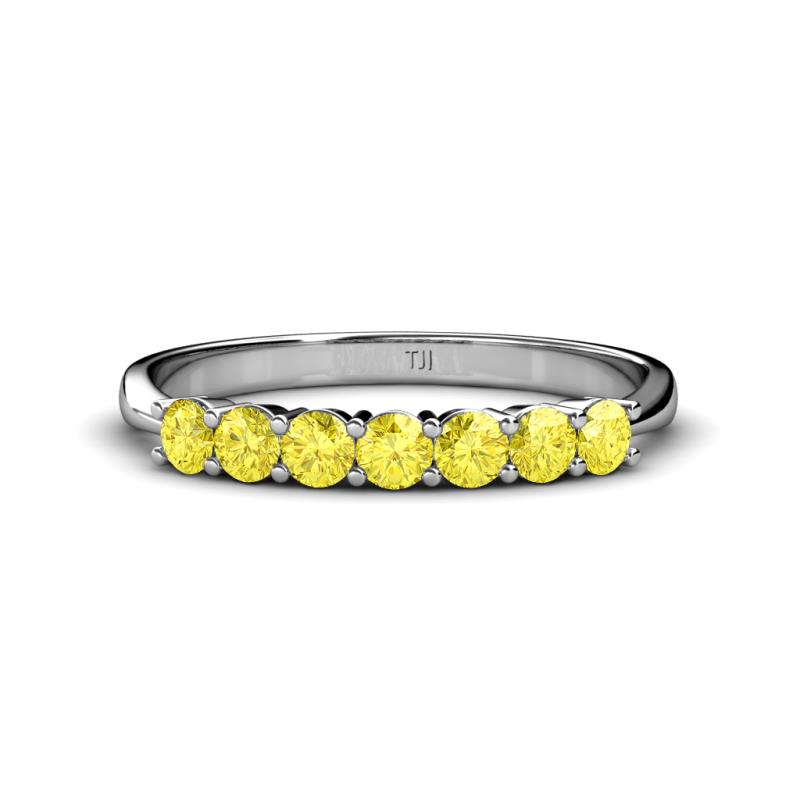 Reina 3.00 mm Yellow Sapphire 7 Stone Wedding Band 