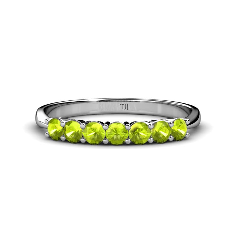 Reina 3.00 mm Peridot 7 Stone Wedding Band 