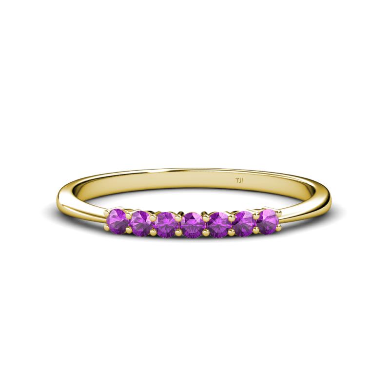 Reina 2.30 mm Amethyst 7 Stone Wedding Band 