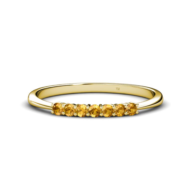 Reina 2.30 mm Citrine 7 Stone Wedding Band 
