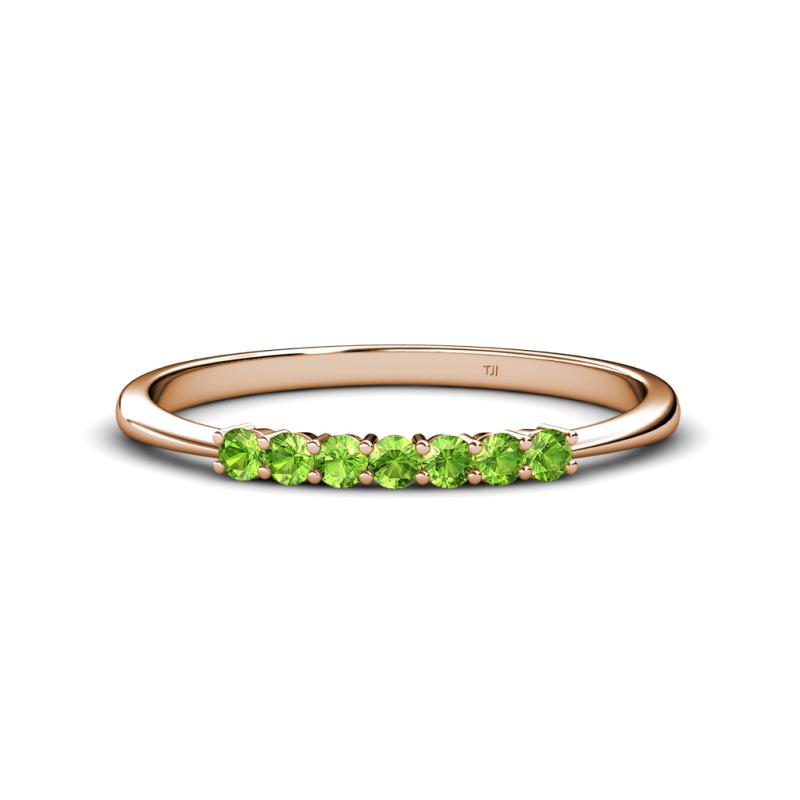 Reina 2.30 mm Peridot 7 Stone Wedding Band 