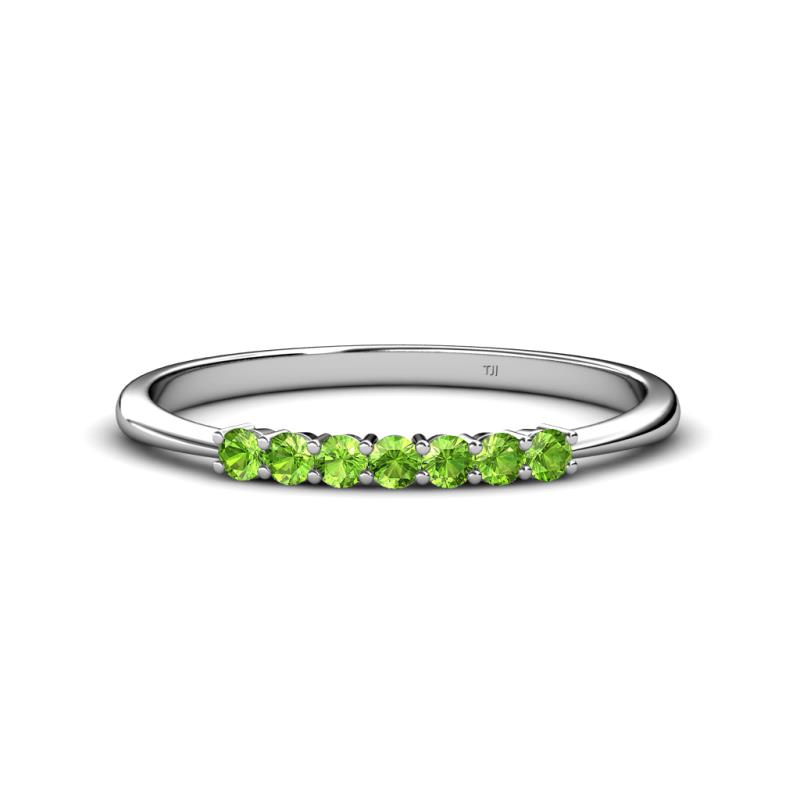 Reina 2.30 mm Peridot 7 Stone Wedding Band 