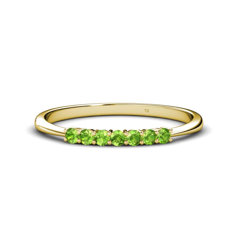 Reina 2.30 mm Peridot 7 Stone Wedding Band 