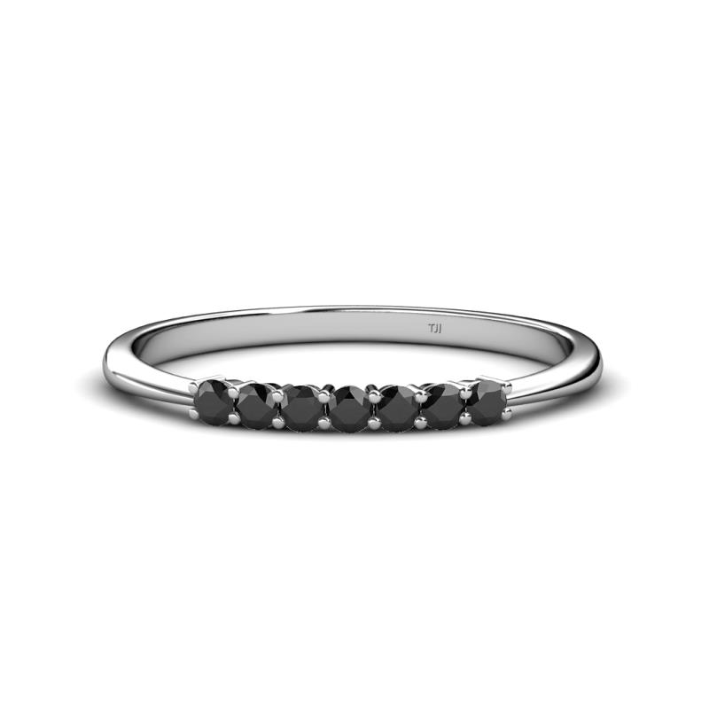 Reina 2.30 mm Black Diamond 7 Stone Wedding Band 