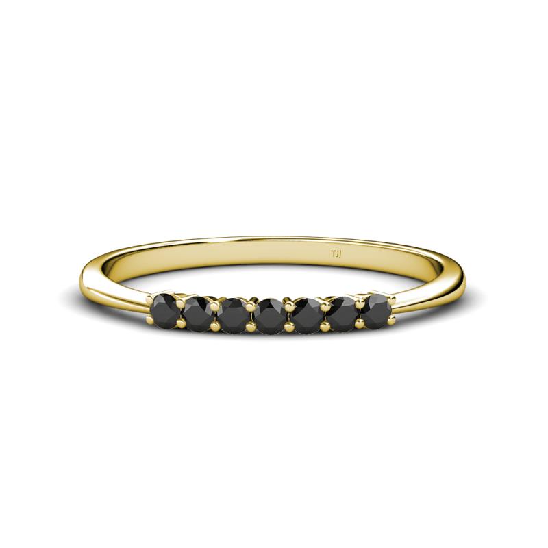 Reina 2.30 mm Black Diamond 7 Stone Wedding Band 