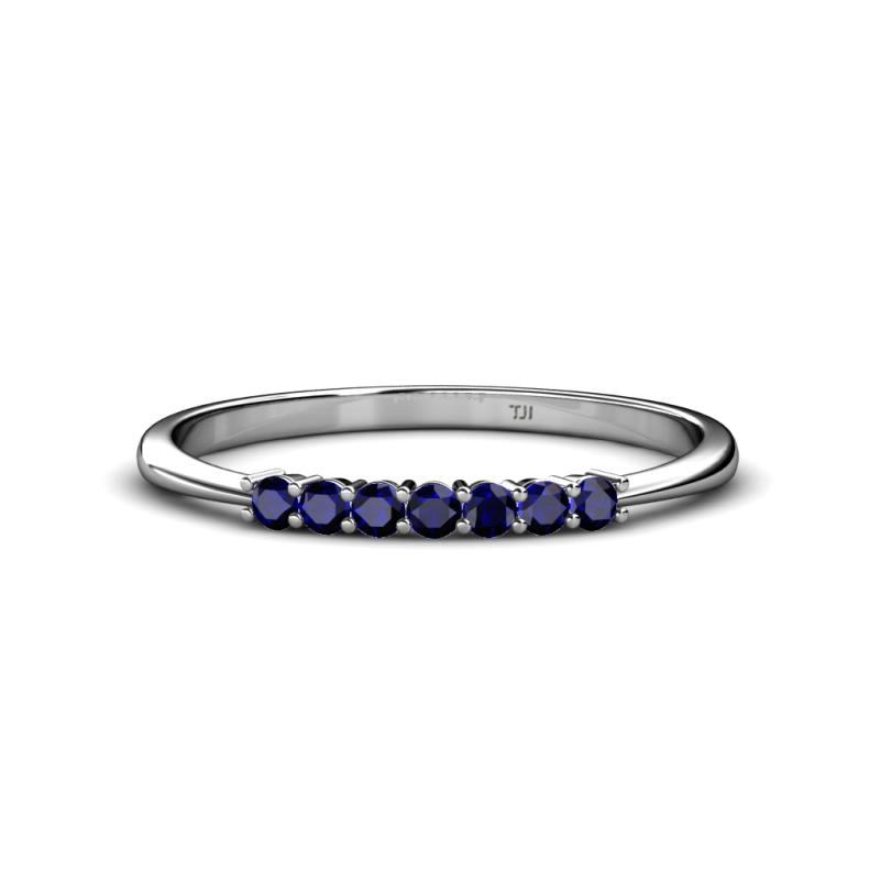 Reina 2.00 mm Blue Sapphire 7 Stone Wedding Band 