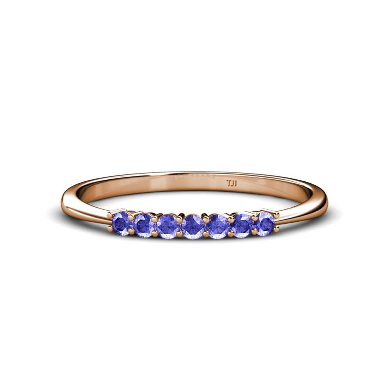 Reina 2.00 mm Tanzanite 7 Stone Wedding Band 