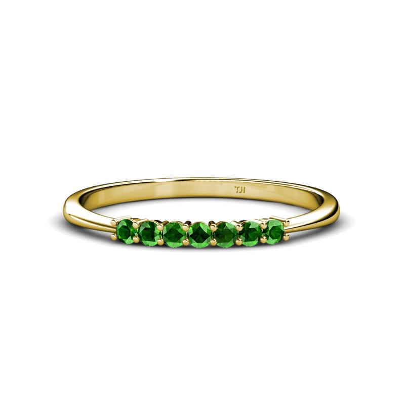 Reina 2.00 mm Green Garnet 7 Stone Wedding Band 