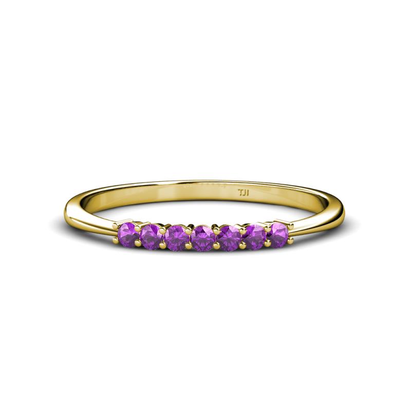 Reina 2.00 mm Amethyst 7 Stone Wedding Band 