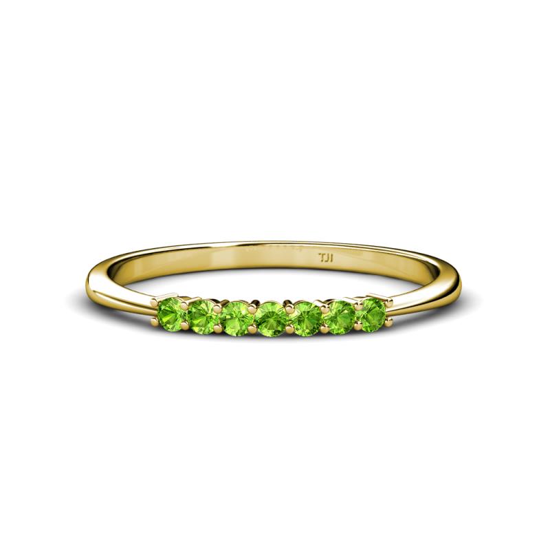 Reina 2.00 mm Peridot 7 Stone Wedding Band 