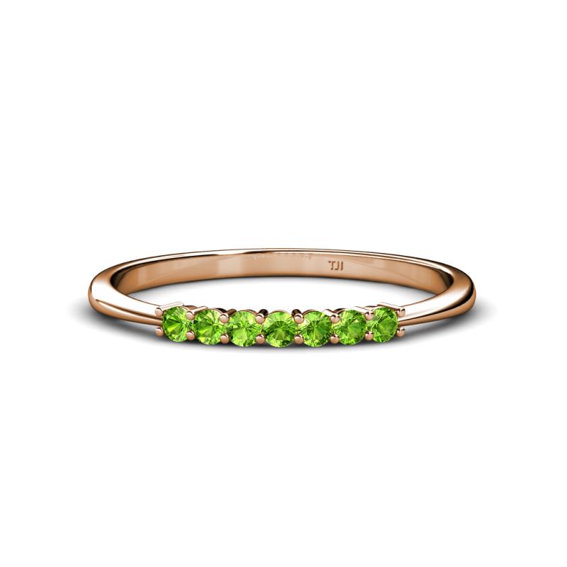 Reina 2.00 mm Peridot 7 Stone Wedding Band 