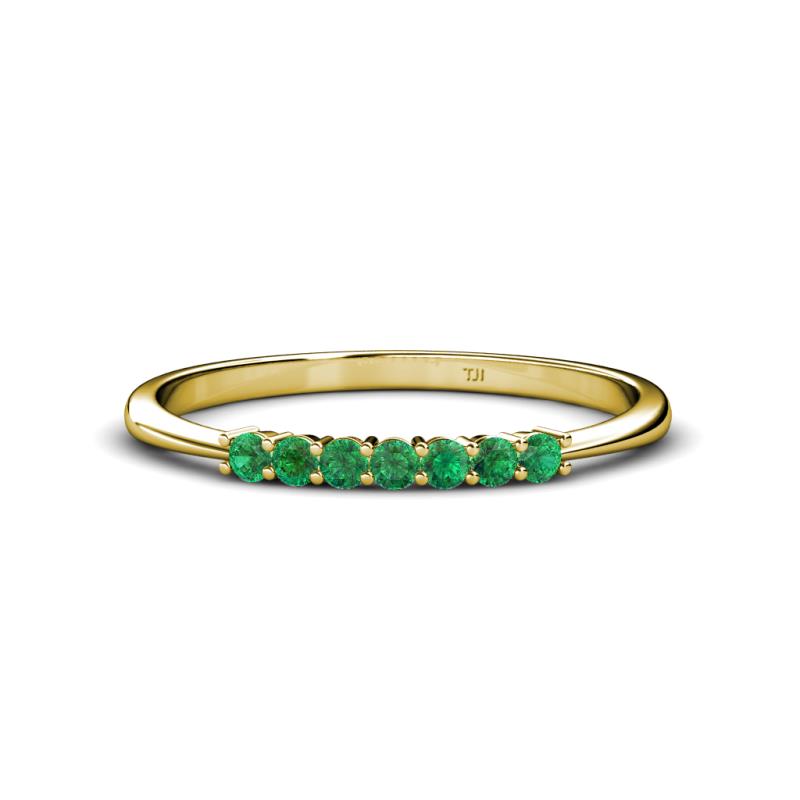 Reina 2.00 mm Emerald 7 Stone Wedding Band 
