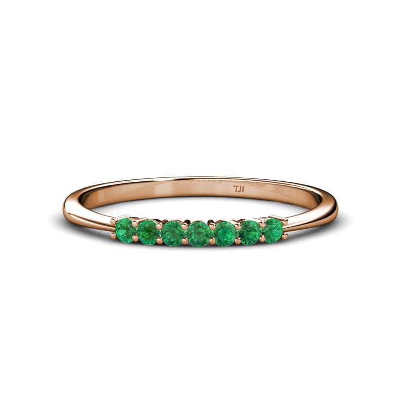 Reina 2.00 mm Emerald 7 Stone Wedding Band 