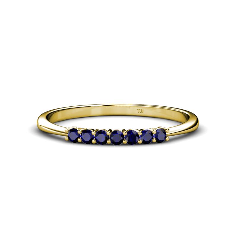 Reina 2.00 mm Blue Sapphire 7 Stone Wedding Band 