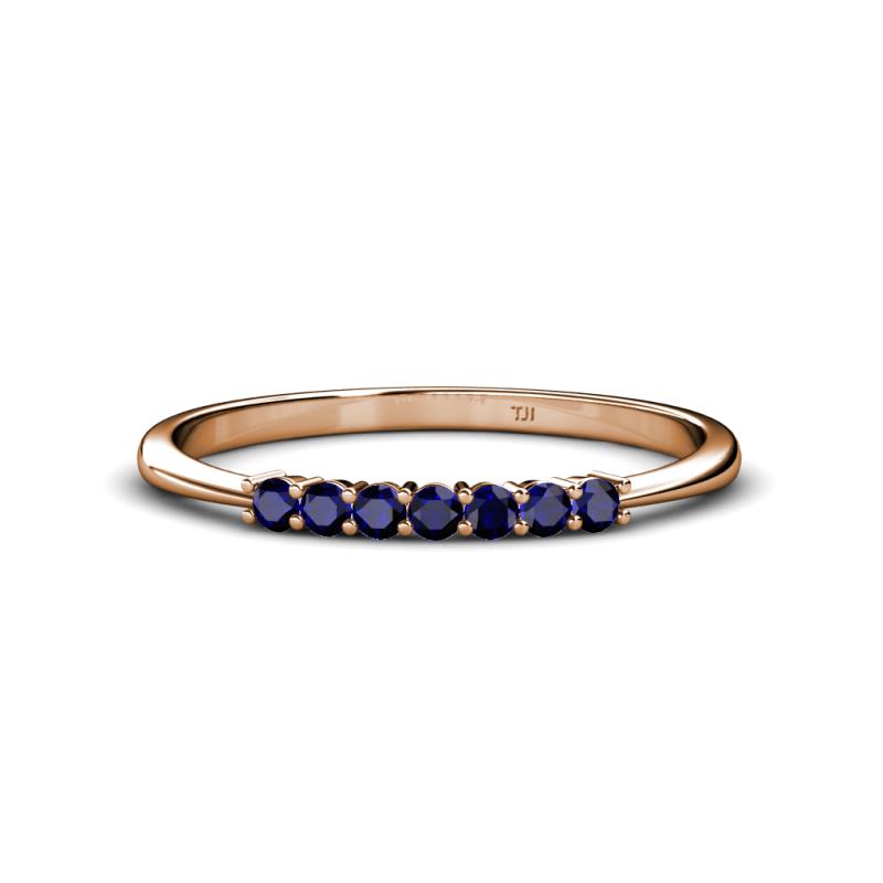 Reina 2.00 mm Blue Sapphire 7 Stone Wedding Band 