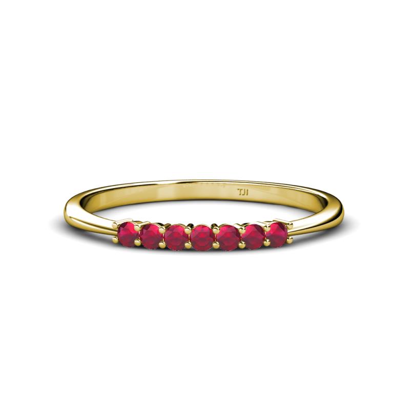 Reina 2.00 mm Ruby 7 Stone Wedding Band 