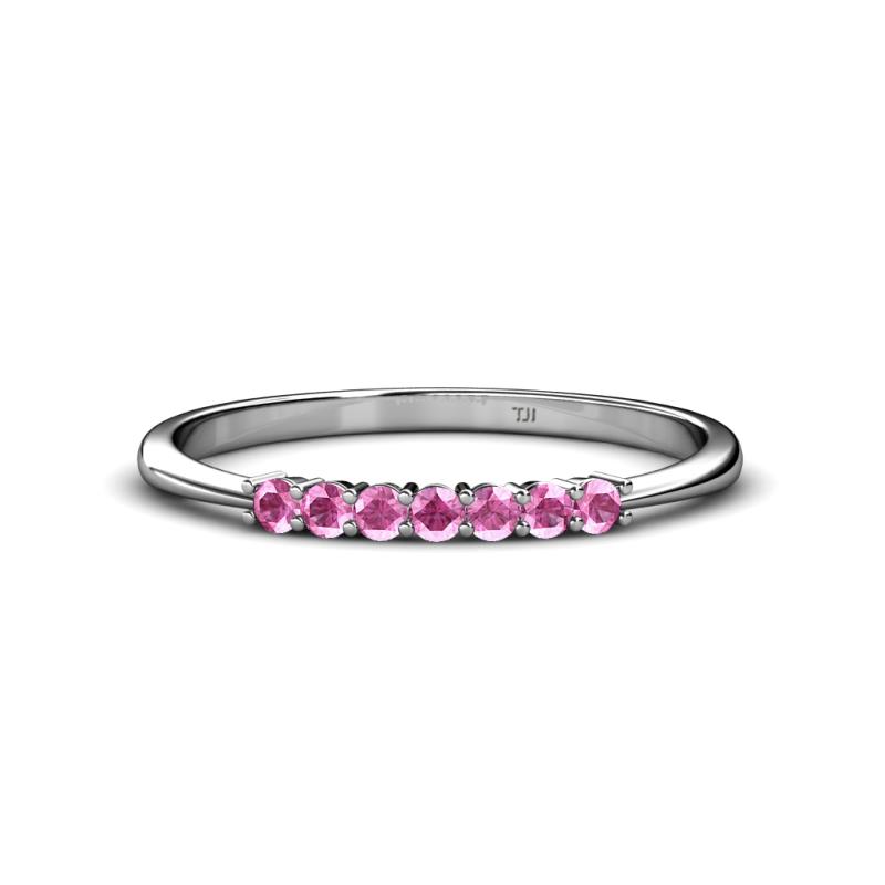Reina 2.00 mm Pink Sapphire 7 Stone Wedding Band 