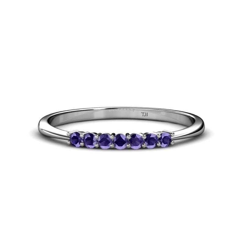 Reina 2.00 mm Iolite 7 Stone Wedding Band 