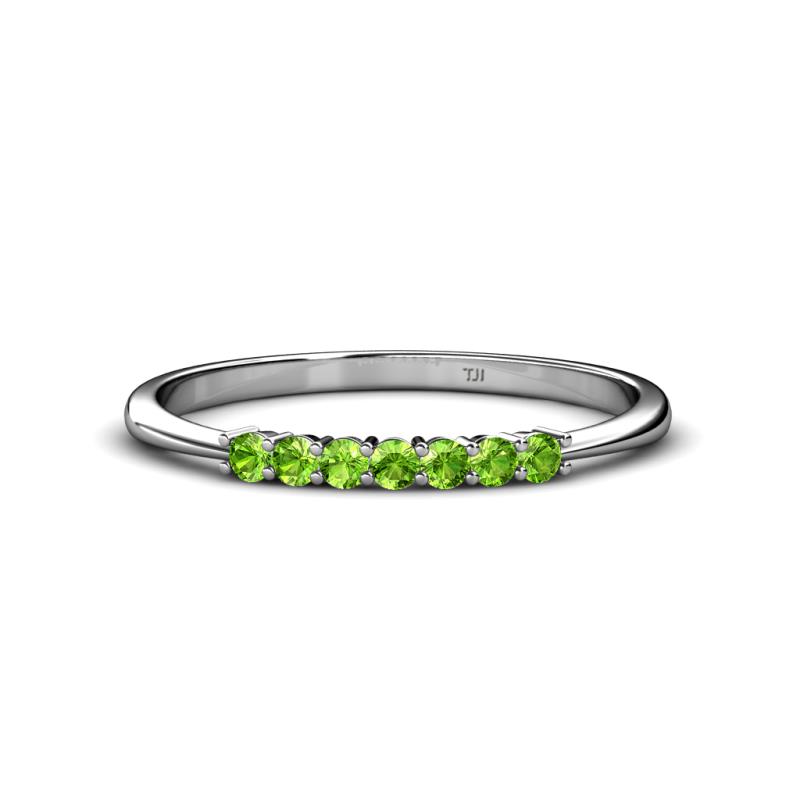 Reina 2.00 mm Peridot 7 Stone Wedding Band 