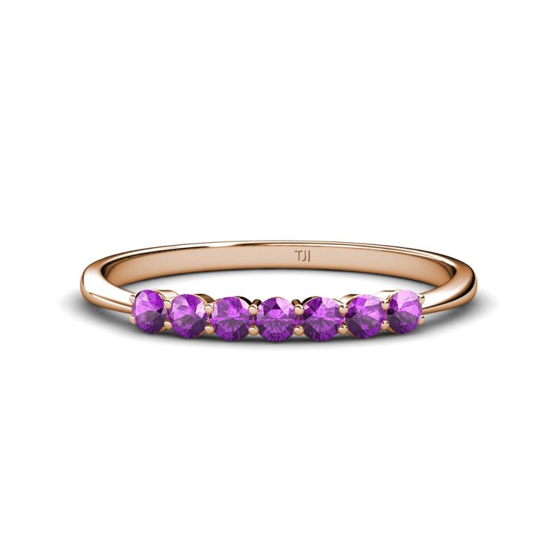 Reina 2.60 mm Amethyst 7 Stone Wedding Band 