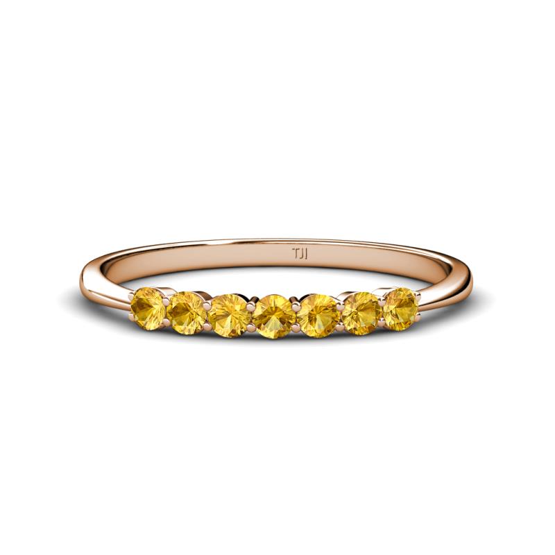 Reina 2.60 mm Citrine 7 Stone Wedding Band 