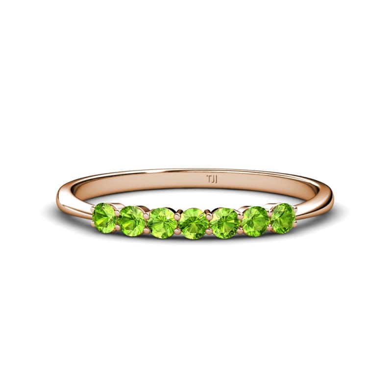 Reina 2.60 mm Peridot 7 Stone Wedding Band 