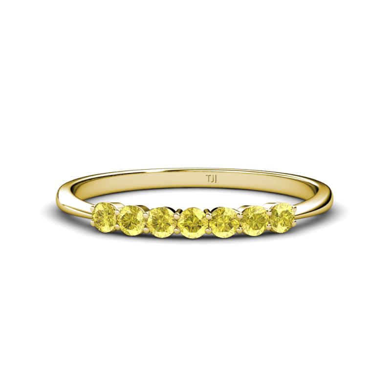 Reina 2.60 mm Yellow Sapphire 7 Stone Wedding Band 