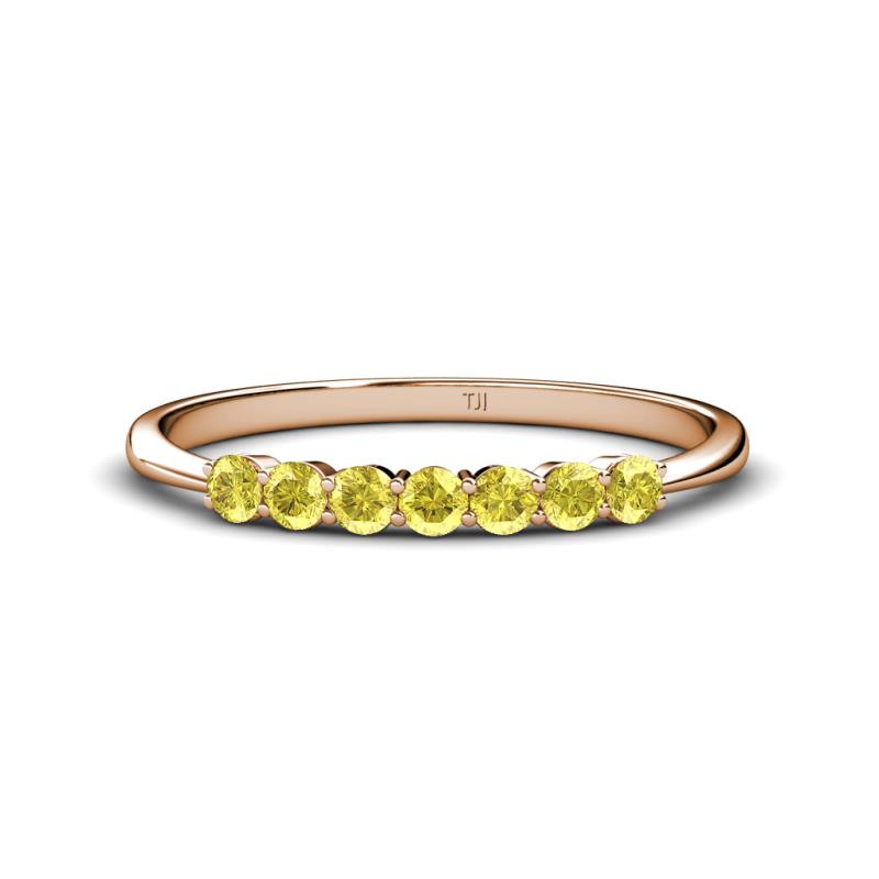 Reina 2.60 mm Yellow Sapphire 7 Stone Wedding Band 