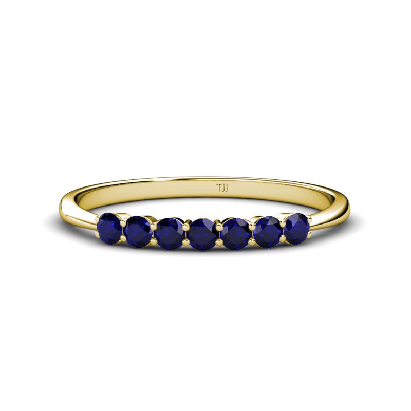 Reina 2.60 mm Blue Sapphire 7 Stone Wedding Band 