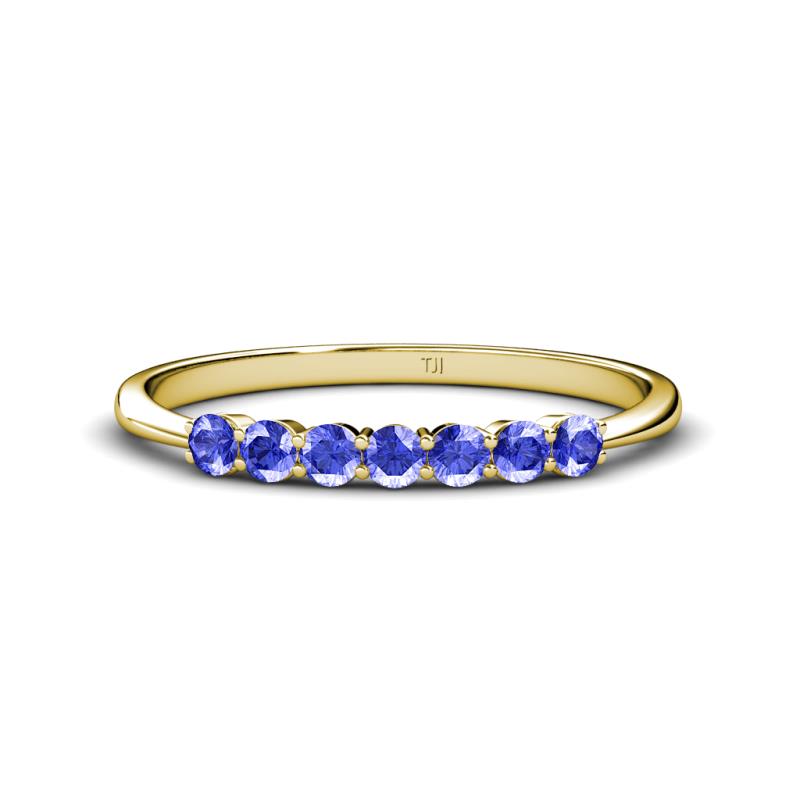 Reina 2.60 mm Tanzanite 7 Stone Wedding Band 